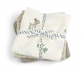 3 GOTS Muslin Cloths Lalee Sand