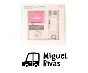 Timbro per tessuti Personalizzato Auto Retro + Nastro Capi Scuri