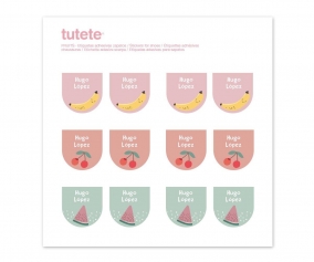 12 autocollants chaussures fruits 