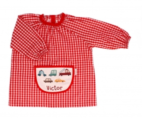 Smock with Central Pocket Personalized Vintage Cars