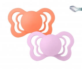 Pack 2 Succhietti BIBS Couture Papaya/Violet Sky Silicone