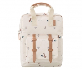 Personalised School Backpack Rabbit Sandshell
