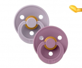 2 BIBS Colour Pacifiers Anatomical Fossil Grey/Mauve