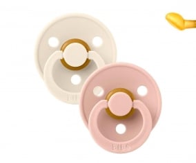 2 BIBS Colour Anatomical Pacifiers Ivory/Blush
