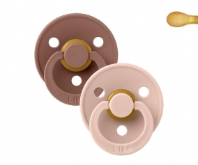 2 BIBS Colour Symmetrical Pacifiers Blush/Woodchuck