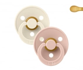 2 BIBS Colour Symmetrical Pacifiers Ivory/Blush