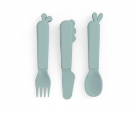 3-Piece Cutlery Set Kiddish Deer Friends Blue