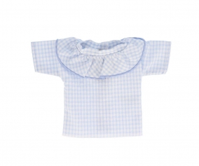 Light Blue Ruffle Vichy Shirt for Light Blue Doll