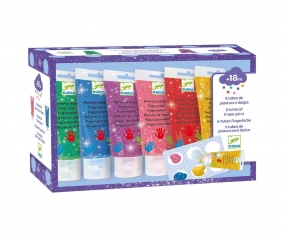 Finger Paint 6 Tubes Colors with Glitter