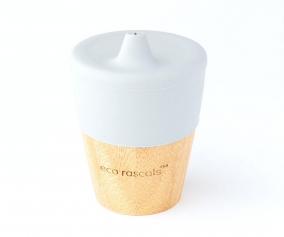 Vaso Bamb Gris con Tapa 190ml
