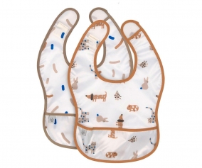 2 Baberos Impermeables Little Mateys Royal Blue