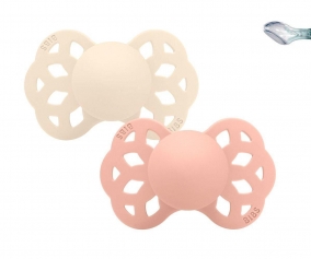 2 Succhietti BIBS Infinity Fossil Ivory/Blush Anatomica Silicone
