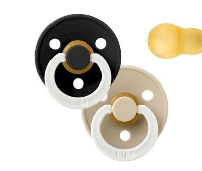 2 Succhietti BIBS Colour Round Notturni Black Glow/Vanilla Glow