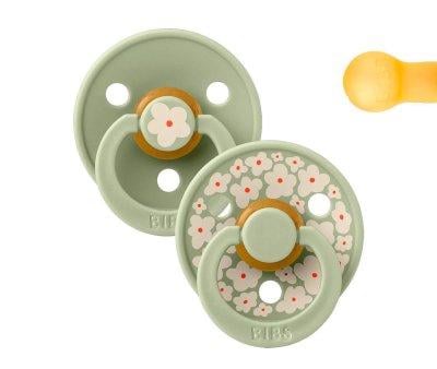 2 Sucettes BIBS Studio Colour Round Jasmine Sage Mix