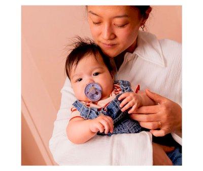 2 chupetas BIBS Studio Colour Round Jasmine Fossil Grey Mix