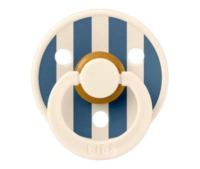 2 Succhietti BIBS Studio Colour Round Pin Ivory Steel Blue Mix