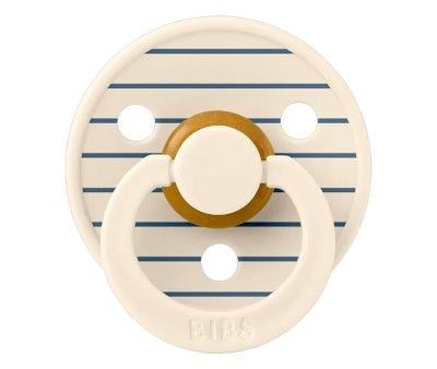 2 Succhietti BIBS Studio Colour Round Pin Ivory Steel Blue Mix