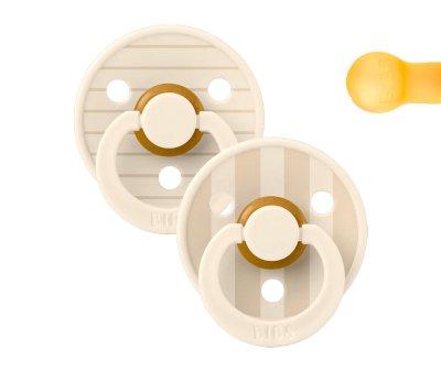 2 Succhietti BIBS Studio Colour Round Pin Ivory Vanilla Mix