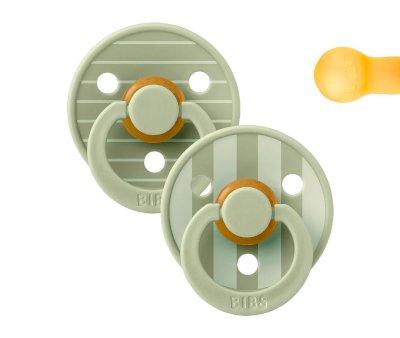 2 Sucettes BIBS Studio Colour Round Pin Sage Mix