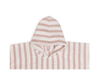 Poncho de Bao Terry Stripes GOTS Wild Rose