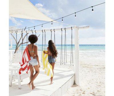 Toalha de praia XL Microfibra Cabana Borocay Amarela Personalizvel