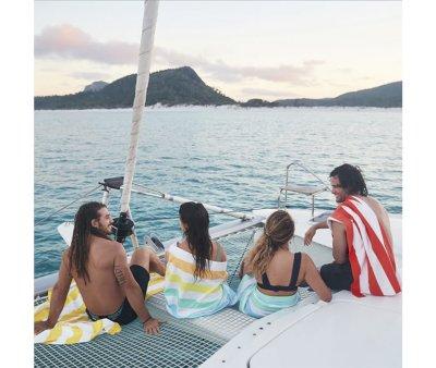 Toalha de praia XL Microfibra Cabana Borocay Amarela Personalizvel