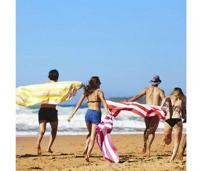 Toalha de praia XL Microfibra Cabana Borocay Amarela Personalizvel