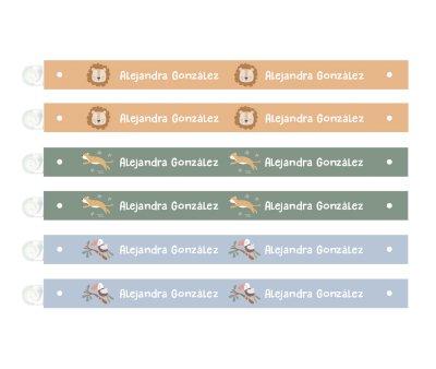 6 Personalised Savannah Clothing Hanging Ribbons