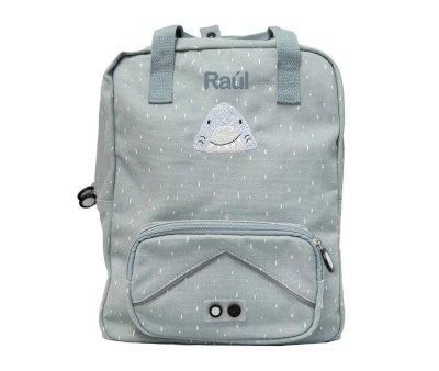 Mochila Escolar Grande Mr. Shark Personalizable