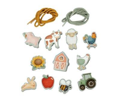 Figuras de Madera para Enlazar Cordones Little Farm