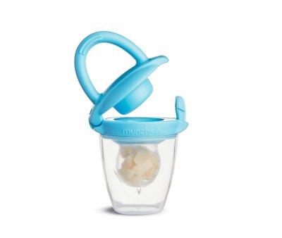 Alimentateur anti-touffement en silicone bleu