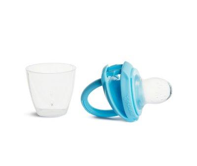 Alimentateur anti-touffement en silicone bleu