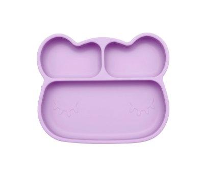 Plate with Suction Bear Lilac