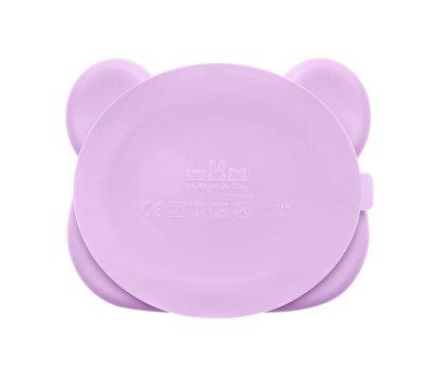 Plate with Suction Bear Lilac