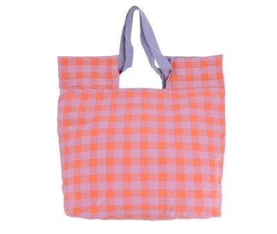Lilac Gingham Tote Bag