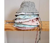 Chapeau de Bain Rversible Stripes Olive