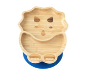 Plato Bamb con Ventosa Dino Navy