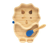 Plato Bamb con Ventosa Dino Navy