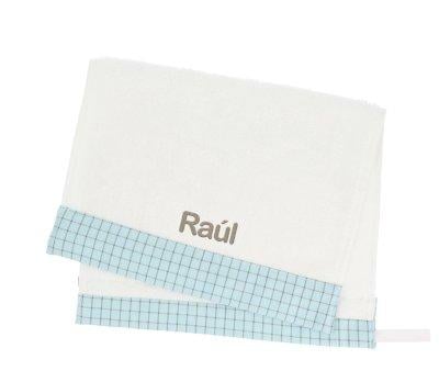 Nordic Check Blue Personalised Nursery Towel