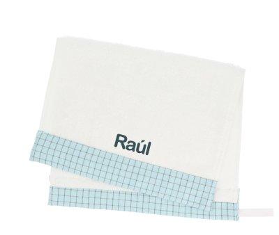 Nordic Check Blue Personalised Nursery Towel