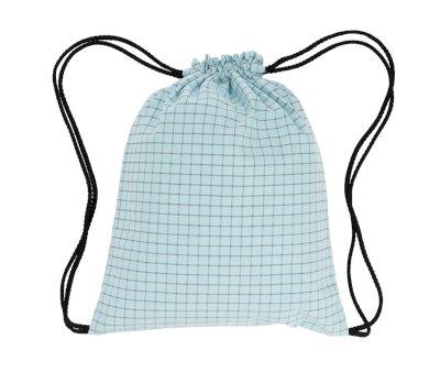 Nordic Check Blue Drawstring Backpack Personalised