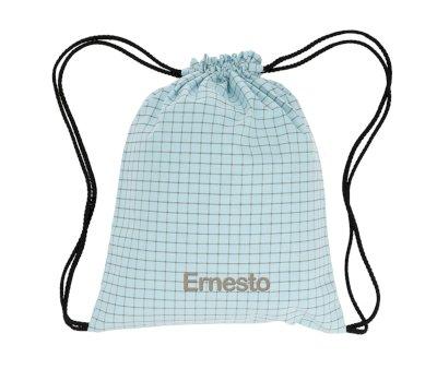 Nordic Check Blue Drawstring Backpack Personalised