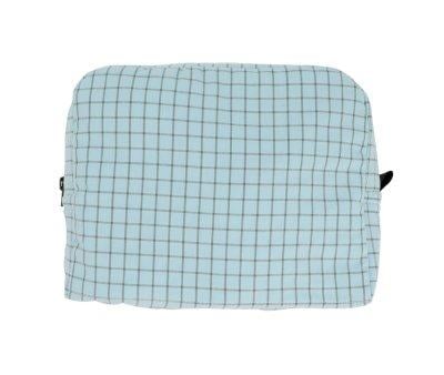 Large Nordic Check Blue Personalised Toiletry Bag