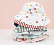 Chapeau de Bain Rversible Stripes Olive