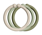 12 Anelli BIBS Loops Appendi Giochi Vanilla/Sage/Olive