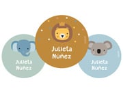 Lot de 3 badges personnaliss Animal Friends