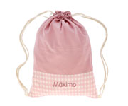 Sacca Zaino Vichy Rosa Personalizzabile
