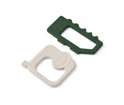 Silicone Teether Jonathan Pack 2 All Together Teether & Garden Green / Sandy