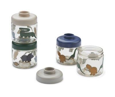 Pack de 4 dispensadores de alimentos Dominique Dinosaurs/Mist