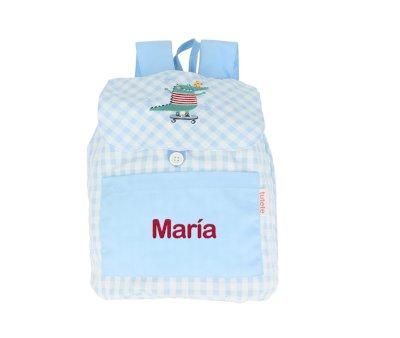 Small Vichy Croc Personalized Backpack